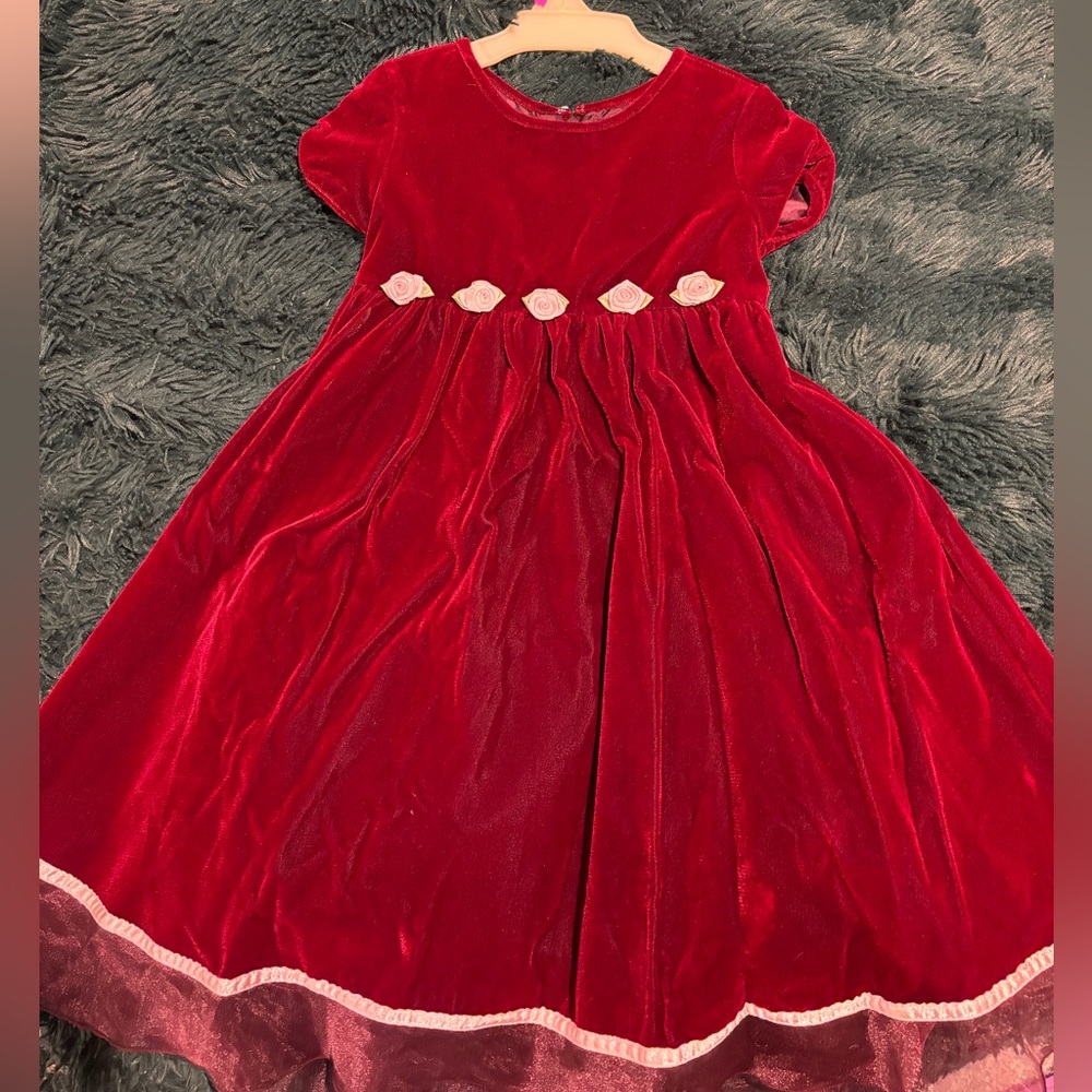 Velvet Holiday Christmas Dress - Greendog  Girls size 5